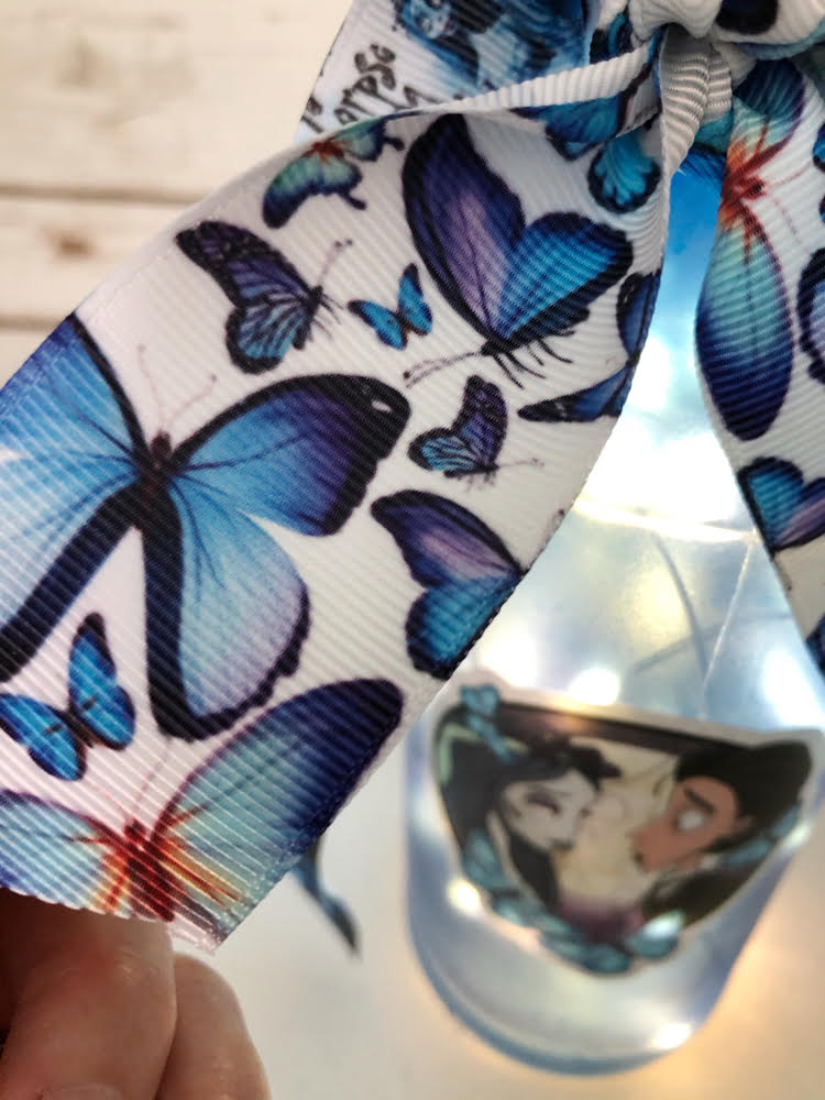 blue butterfly grosgrain ribbon