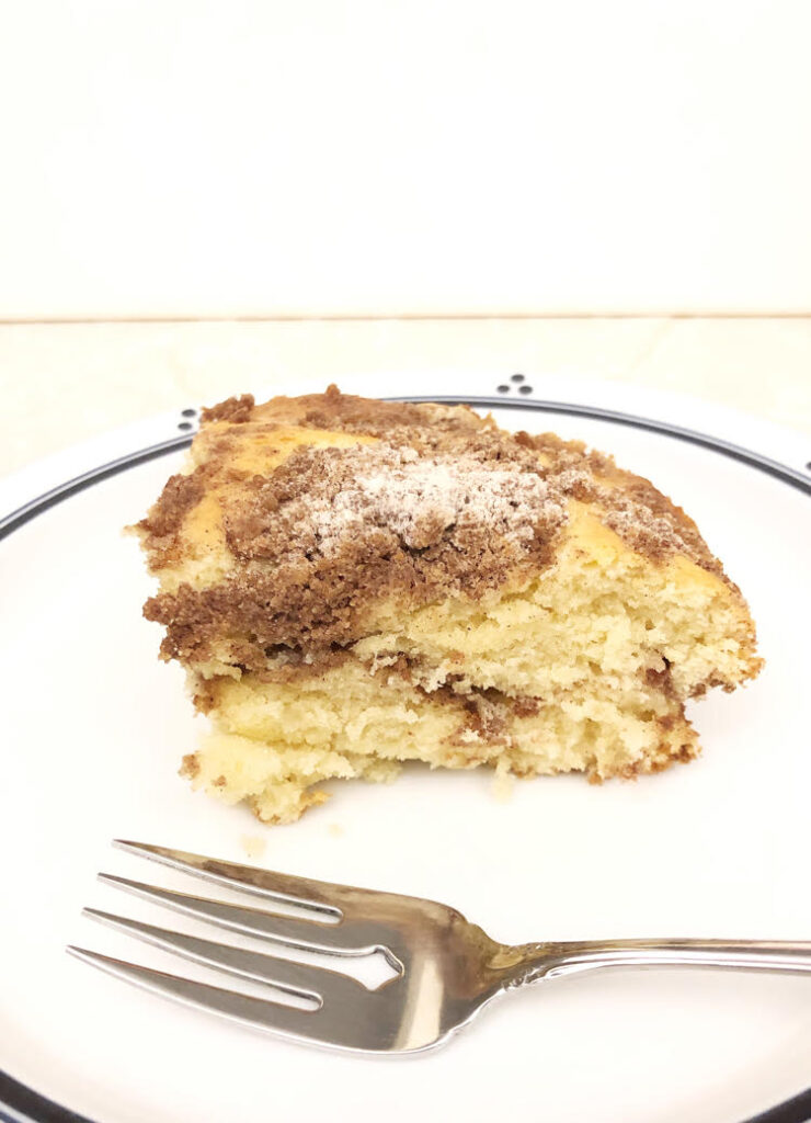 traditional crumb cake topped with a cinnamon  streusel