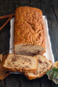 a loaf of easy swirled cinnamon bread