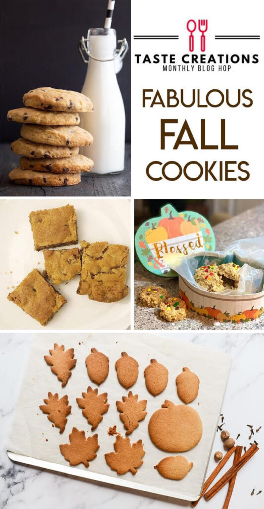 delicious fall cookies - pumpkin cookies, peanut butter cookies and chocolate chip cookie bars