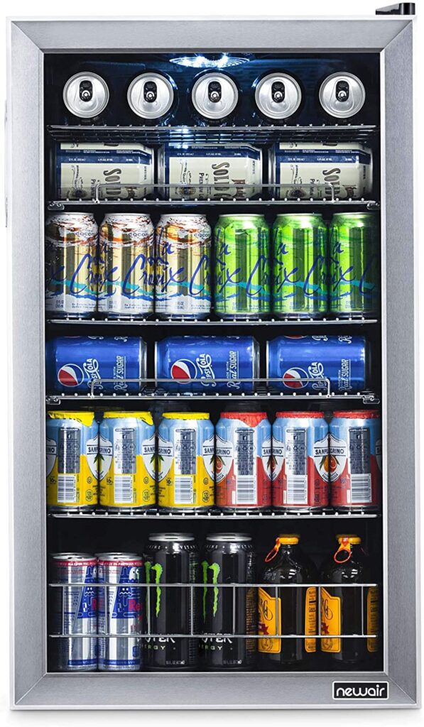 126 beverage fridge with glass door