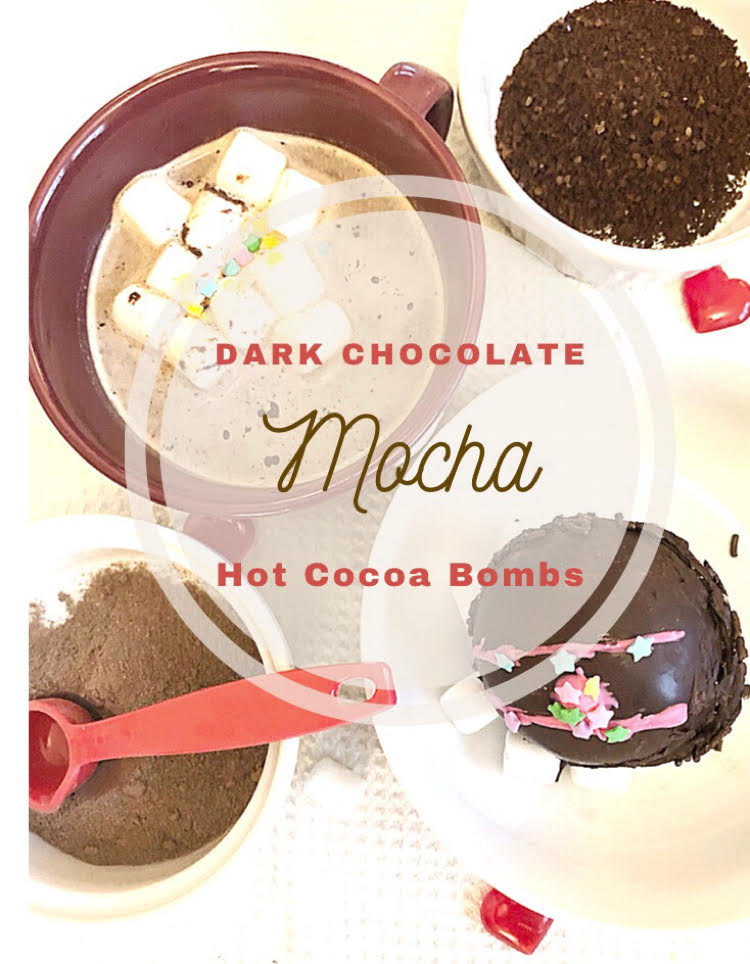 dark chocolate mocha hot cocoa bombs