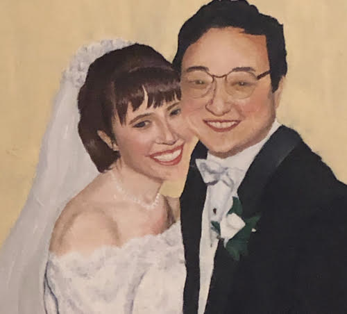 wedding portrait of Lauren Kim and her husband