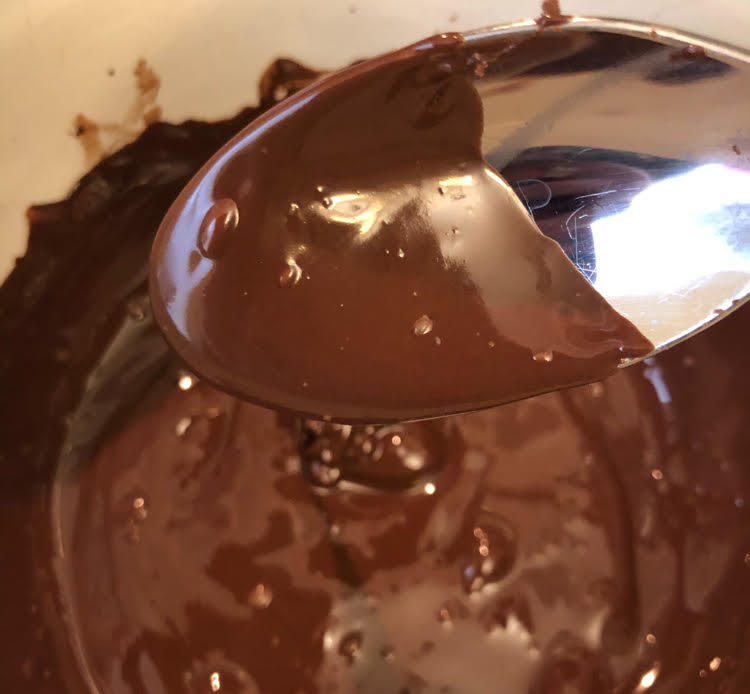 dark chocolate melted in the microwave