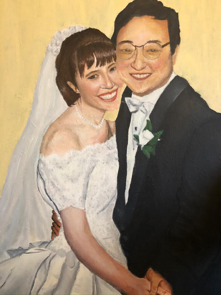 Painted wedding portrait