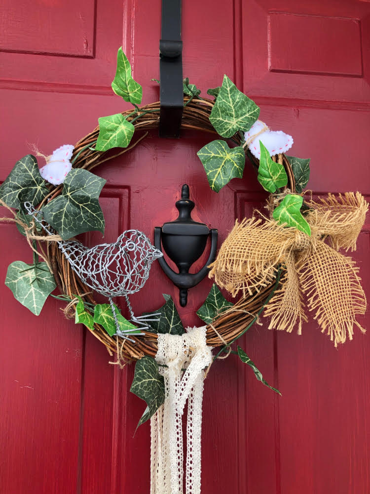 spring bird grapevine wreath