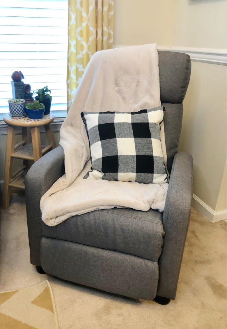 living room gray recliner chair