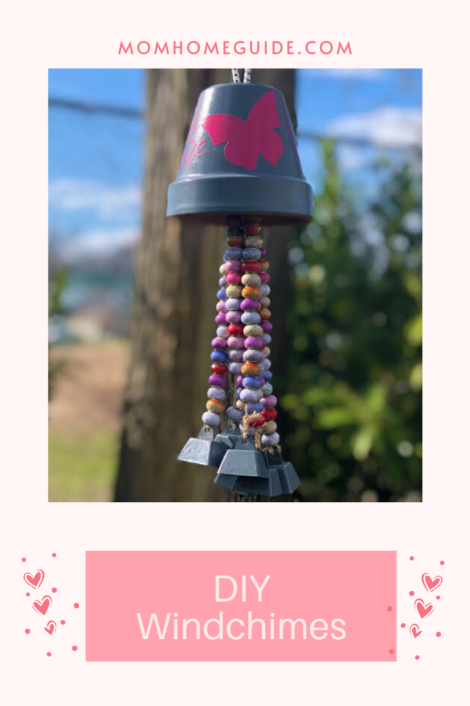 terra cotta pot wind chimes with beads and bells