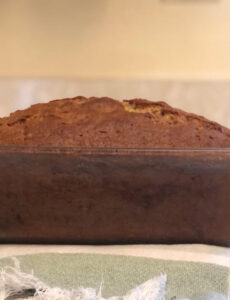 a loaf of healthy applesauce banana bread