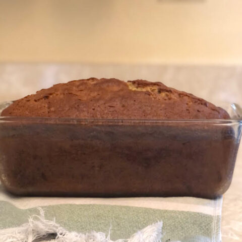 a loaf of healthy applesauce banana bread