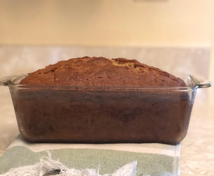 a loaf of healthy applesauce banana bread