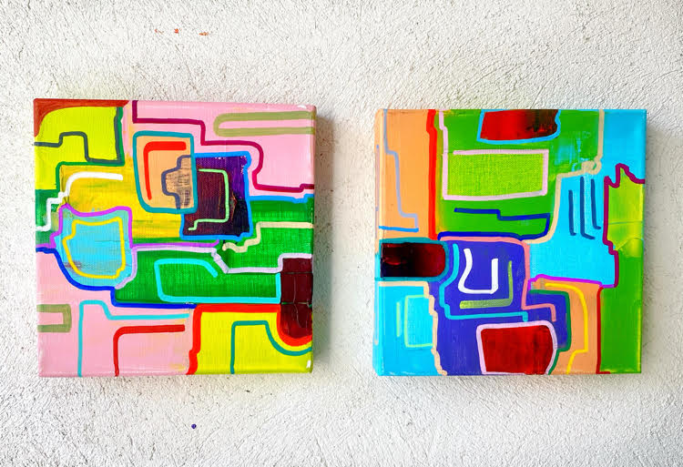 pair of contemporary paintings by Sir13