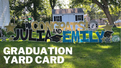 graduation yard card display