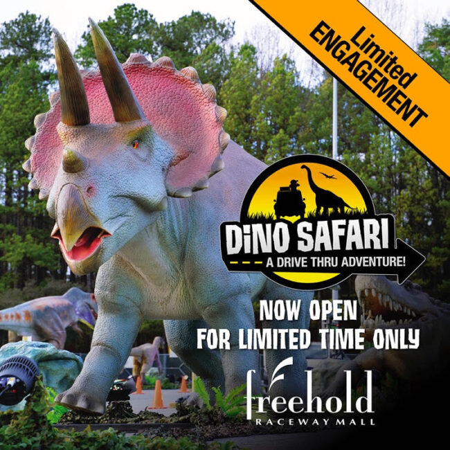 large dinosaur at Dino Safari at Freehold Raceway Mall