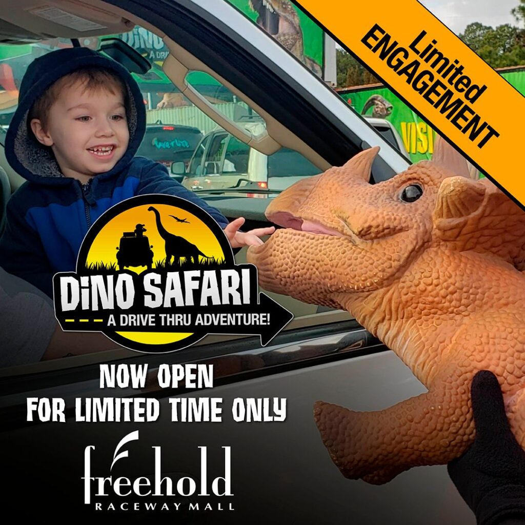 boy at the Dino Safari at Freehold Raceway Mall