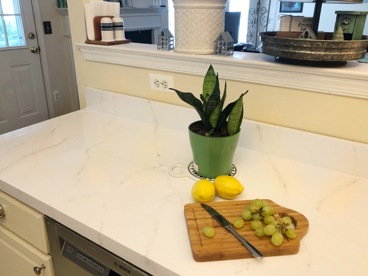 Painted Kitchen Counter- Faux Marble - A Beautiful Mess