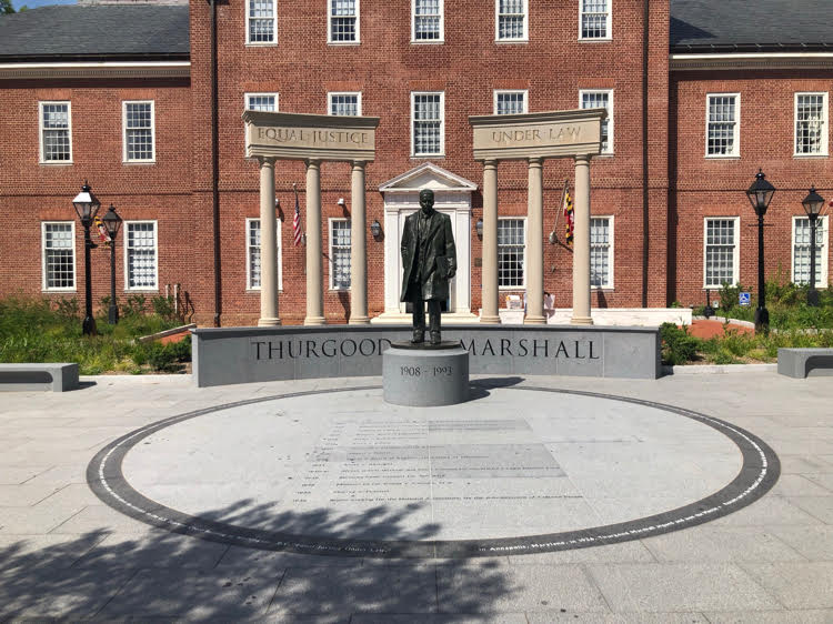 The Thurgood Marshall memorial at the Maryland State House