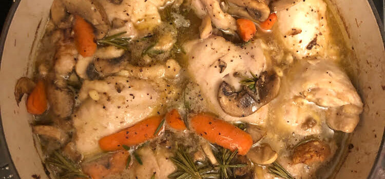 Braised Chicken with Beer and Mushrooms