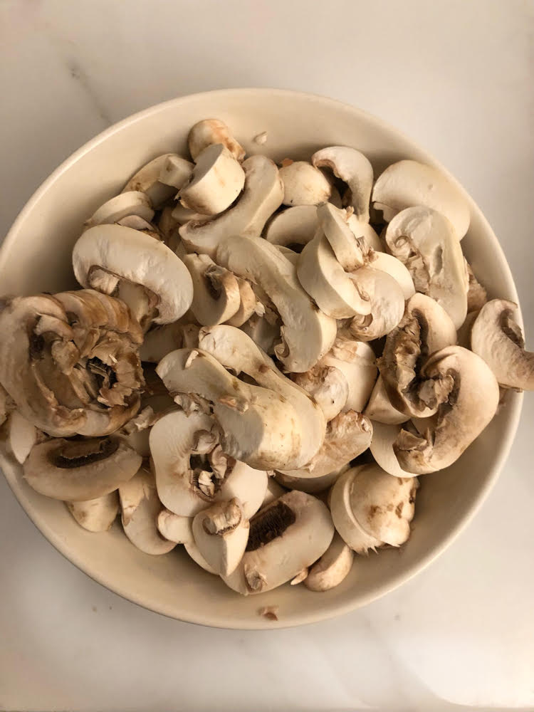 sliced mushrooms in a bowl