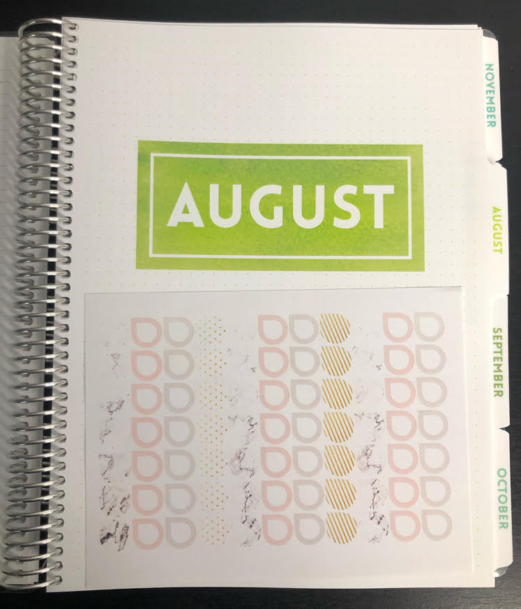 August planner page