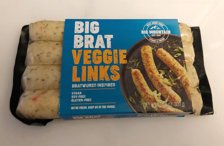 Big Brat Veggie Links by Big Mountain Foods are flavorful and contain a variety of healthy vegetables.