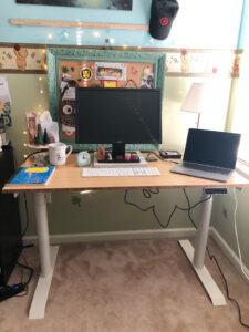 A standing desk is a great gift for a mom home office - Amazon has mine available!