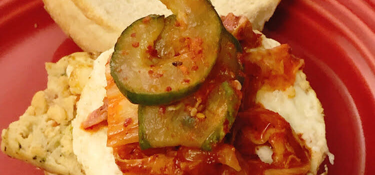 Veggie Brat & Egg Breakfast Sandwich—with Kimchi