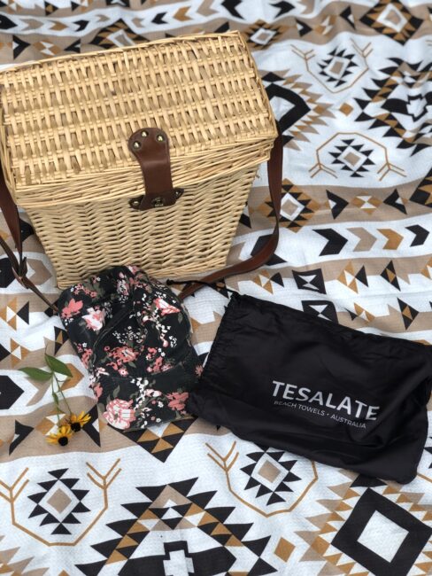 The Tesalate beach towel is designed to be super absorbent, lightweight, resist sand and dry quickly.