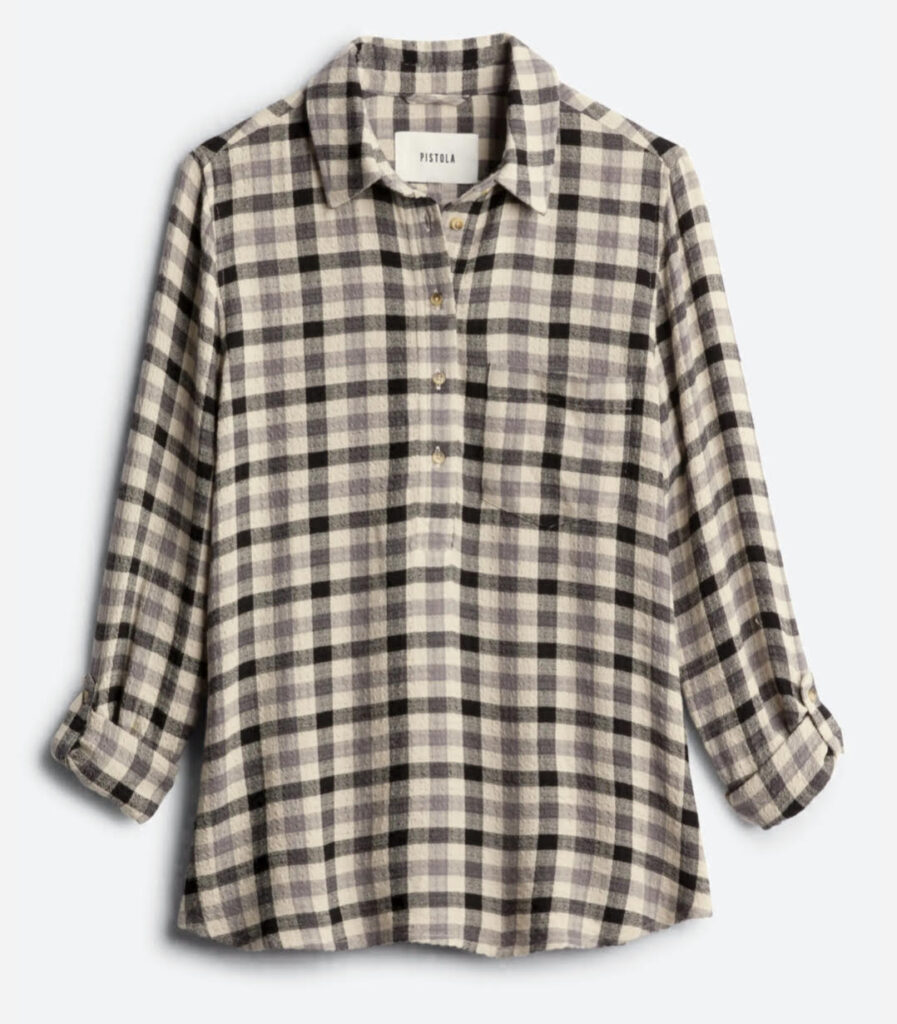 I love this half-button-down flannel shirt from Stitch Fix!