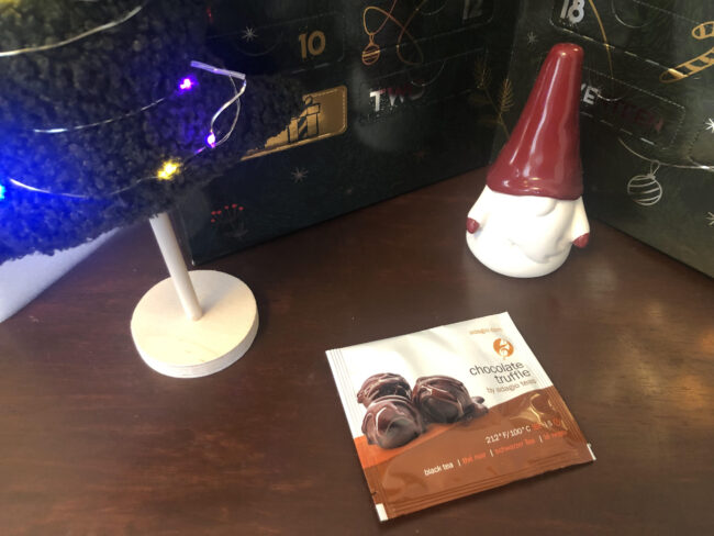 Adagio Teas advent calendar with chocolate truffle tea. Delicious!
