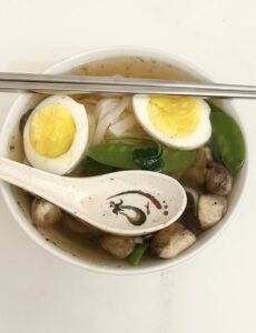 easy ramen-style, rice noodle soup recipe