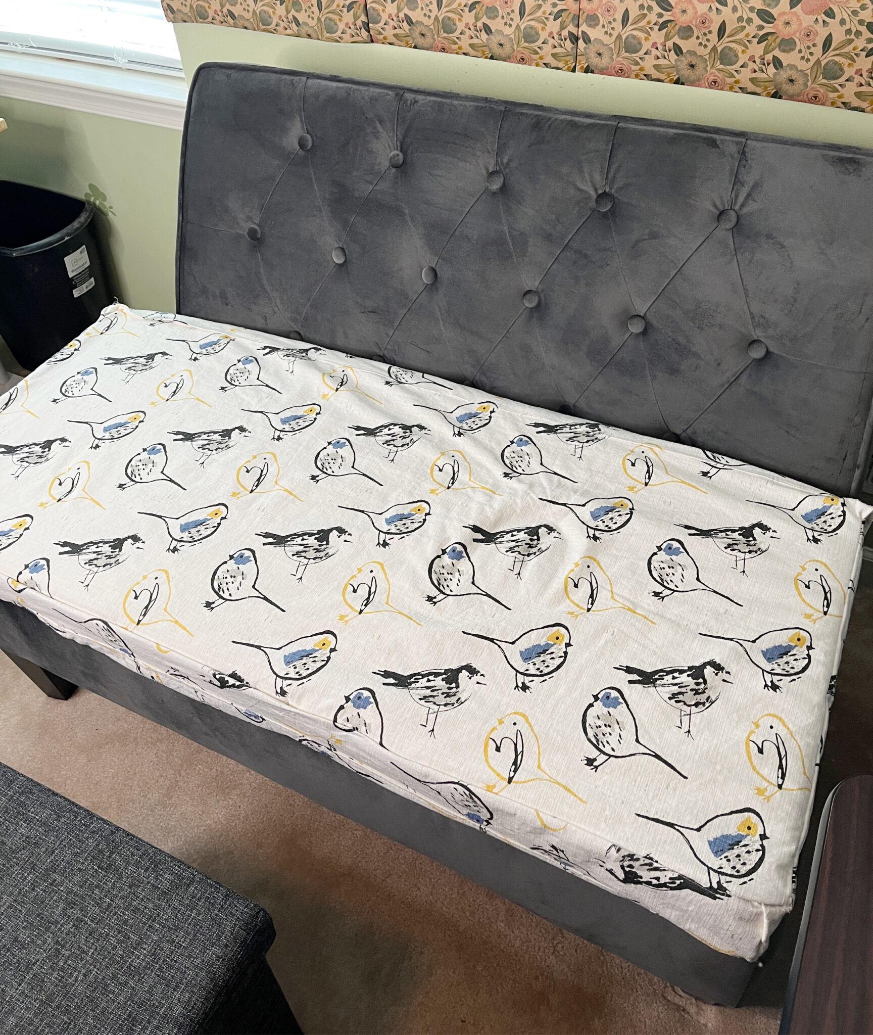 DIY Box Cushion & Office Love Seat