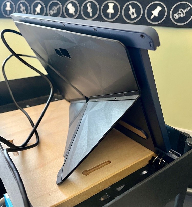 The Origami Kickstand is perfect for holding my Mac's second monitor.