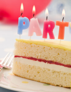 cute birthday cake with candles