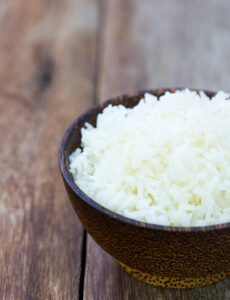 a bowl of cooked white rice