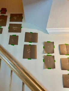 A staircase gallery wall layout