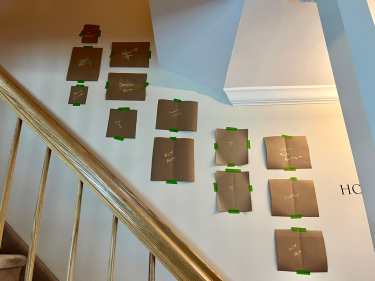 A staircase gallery wall layout