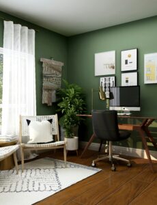 pretty green home office