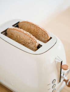 bread in retro toaster