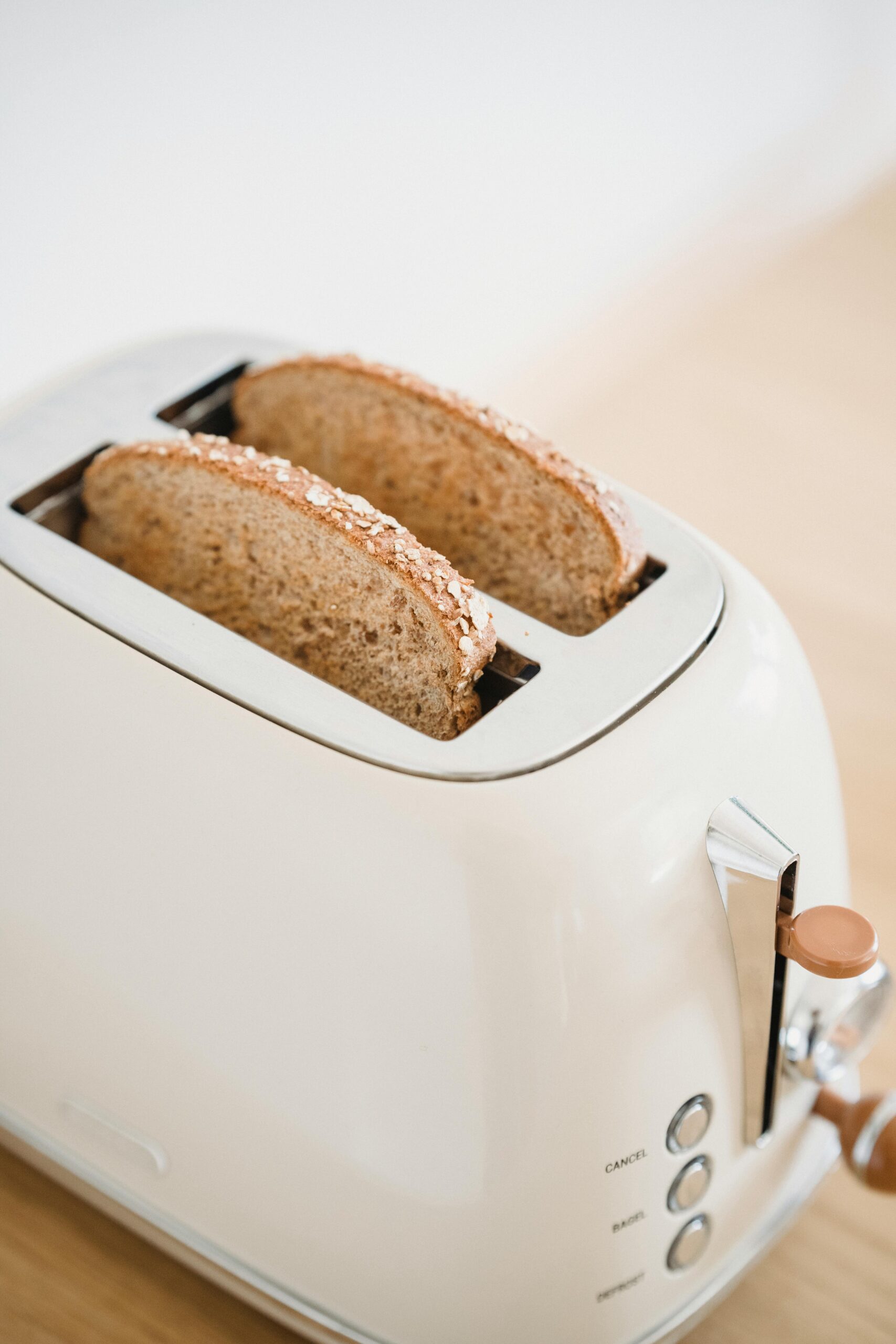 bread in retro toaster