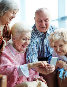 senior citizens socializing together
