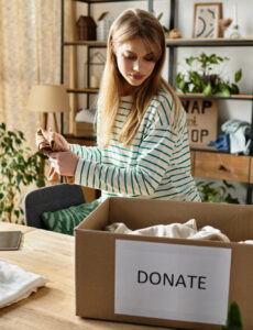 woman organizing her home