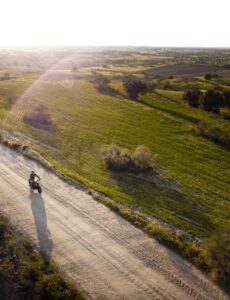 rider on scenic route