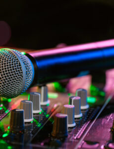 mic on a soundboard