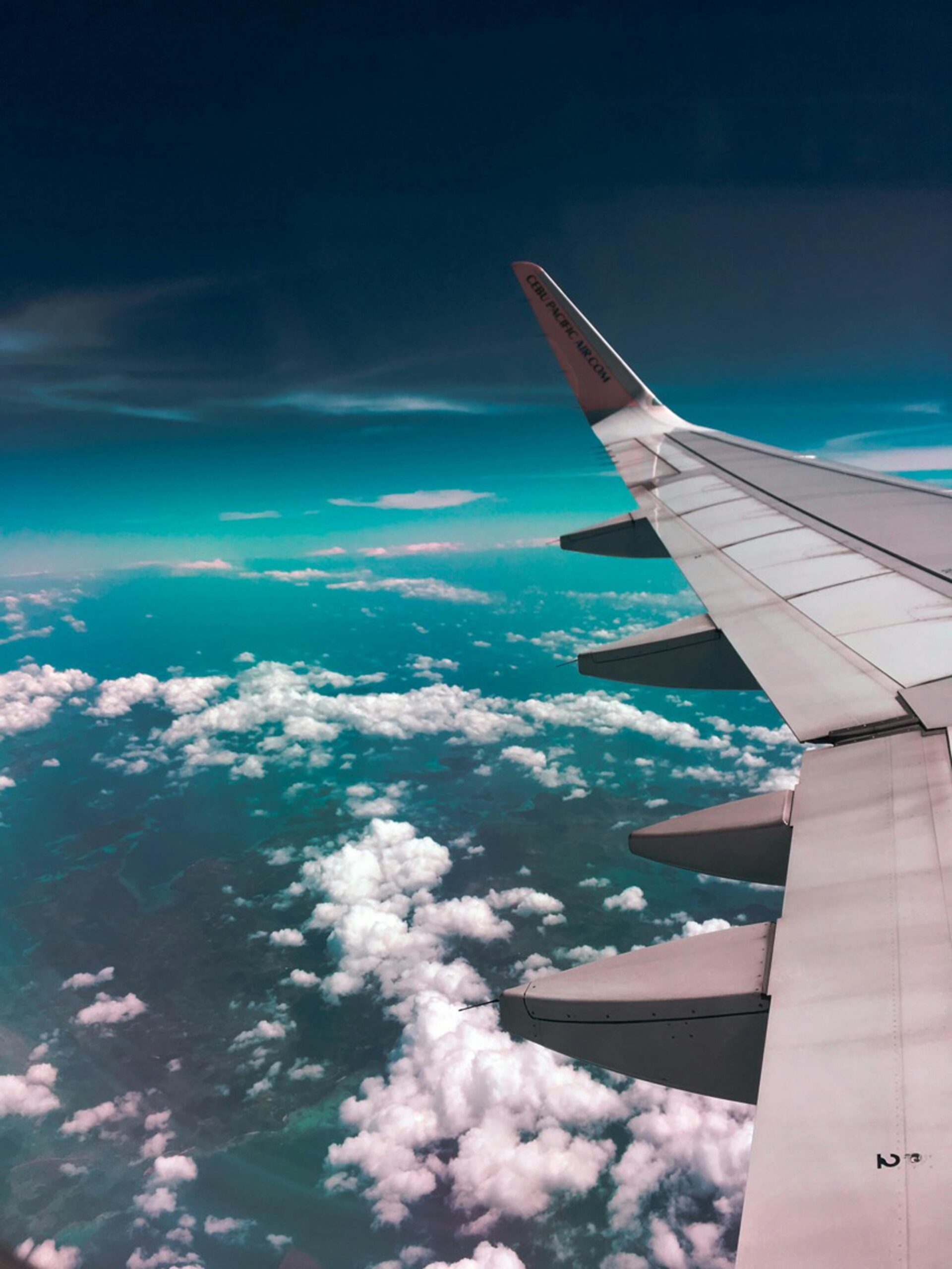 airplane, clouds