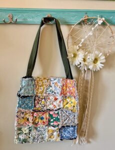 rag quilt tote bag