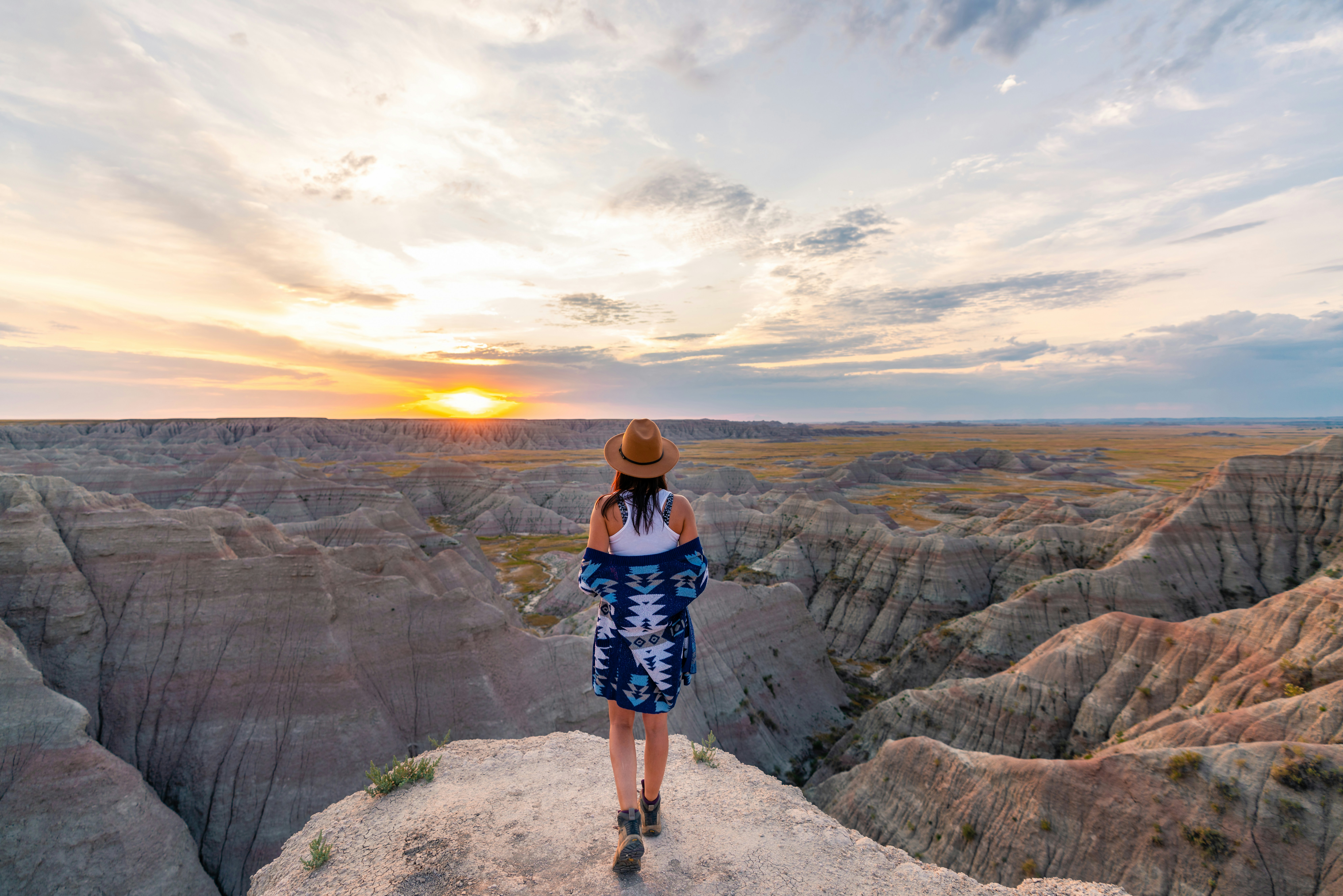 woman, Badlands National Park