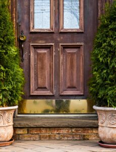 front, door, railing