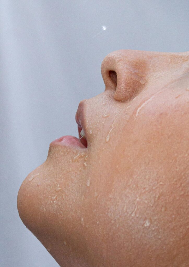 woman, facial, steam