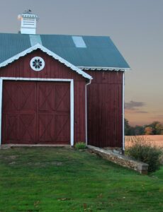 barn, field, lawn